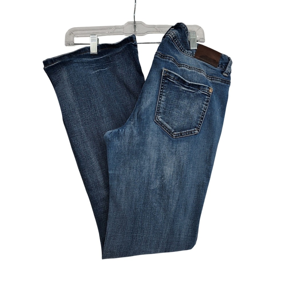 Maurices 11/12 Blue Silvia Bootcut Jeans Medium Wash Whiskered Stretch Y2K READ